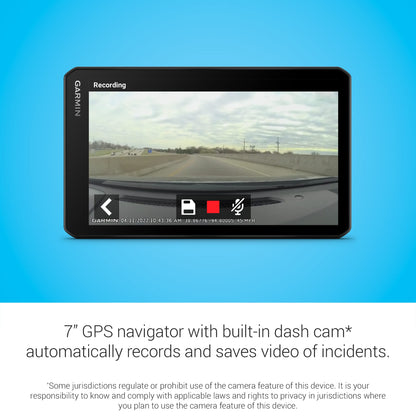 Garmin DriveCam™ 76, Large, Easy-to-Read 7” GPS car Navigator, Built-in Dash Cam, Automatic Incident Detection, High-Resolution Birdseye Satellite Imagery