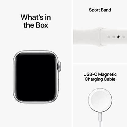 (Open Box) Apple Watch SE GPS 40mm Silver Aluminum Case w White Sport Band - M/L (2022)