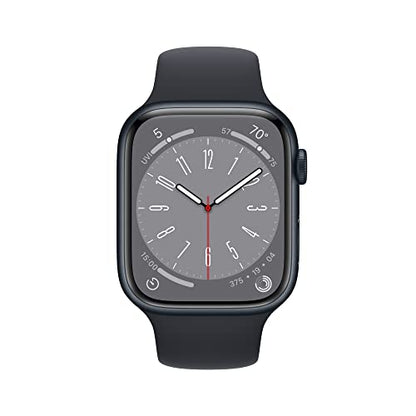 Apple Watch Series 8 GPS 45mm Midnight Aluminum Case w Midnight Sport Band - M/L (2022)