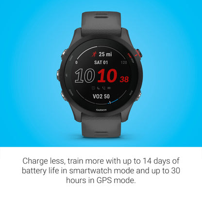 Garmin Forerunner® 255, GPS Running Smartwatch, Slate Gray