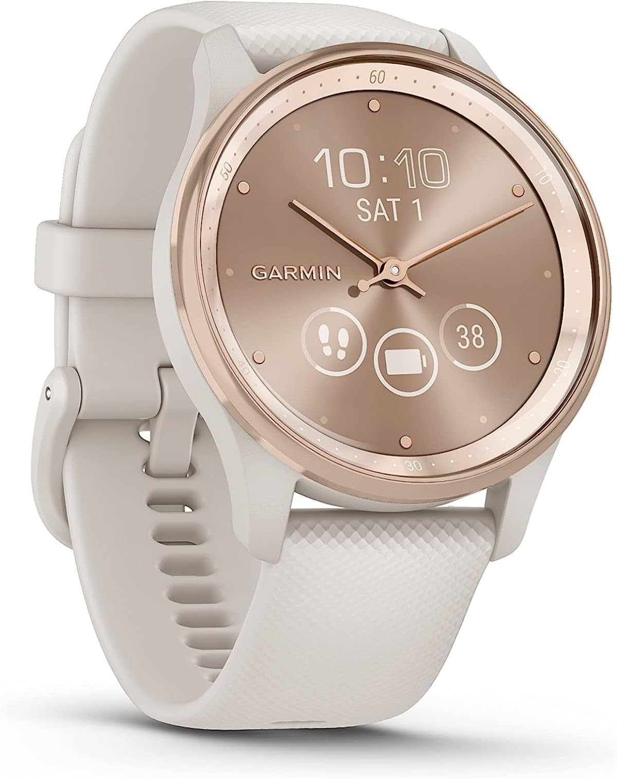 Garmin vívomove Trend, Stylish Hybrid Smartwatch, Long-Lasting Battery Life, Dynamic Watch Hands and Touchscreen Display, Ivory