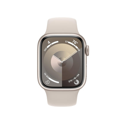 Apple Watch Series 9 GPS 41mm Starlight Aluminum Case with Starlight Sport Band - M/L (2024)