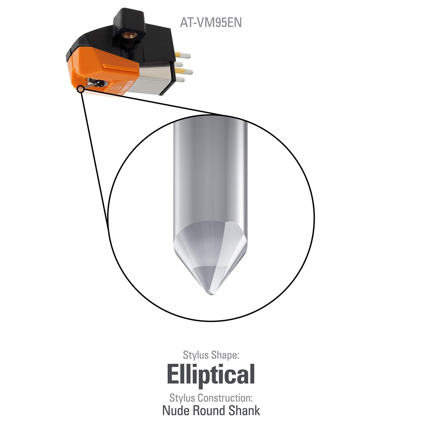 Audio-Technica AT-VM95EN Dual Moving Magnet Turntable Cartridge Orange