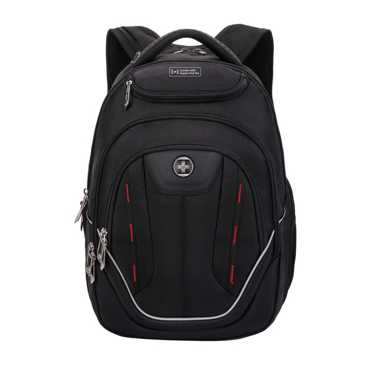 Swissdigital Terabyte Black/Red Computer Backpack with Built In Apple Find My