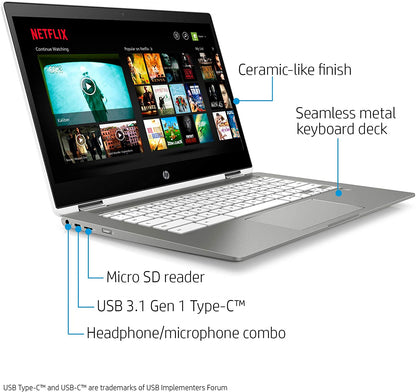 HP Chromebook x360 14-in 14b-ca0010nr Touchscreen 2 in 1 4GB 32GB White, Silver