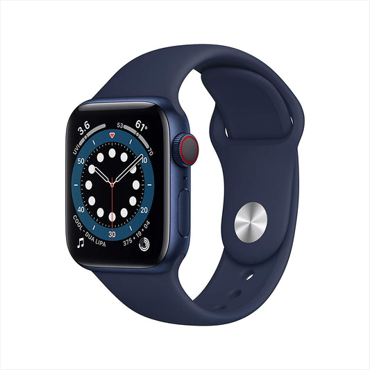 (Open Box) Apple Watch Series 6 GPS + Cellular 40mm Blue Aluminum w Deep Navy Sport Band