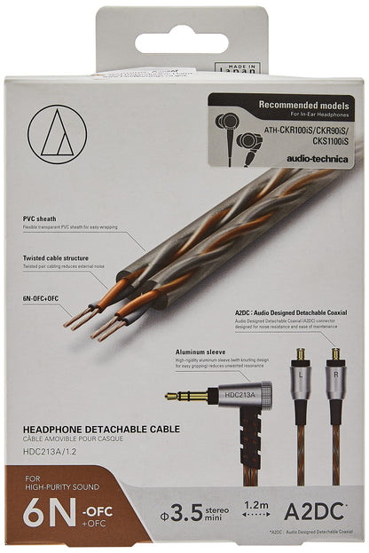 Audio-Technica HDC213A/1.2 3.5mm Deatchable Audiophile Headphone Cable for In-Ear Headphones