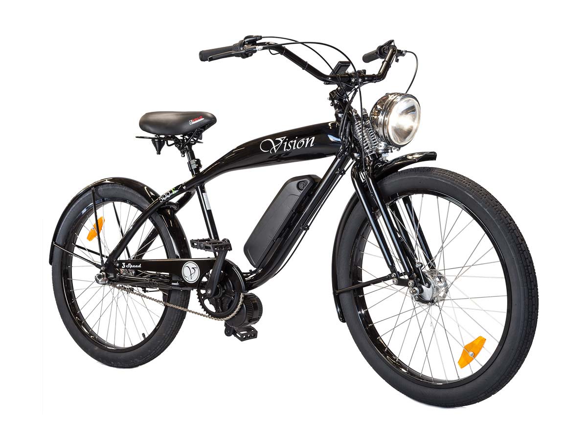 Phantom Vision Electric Bicycle Bike - Black - Speeds up to 25mph