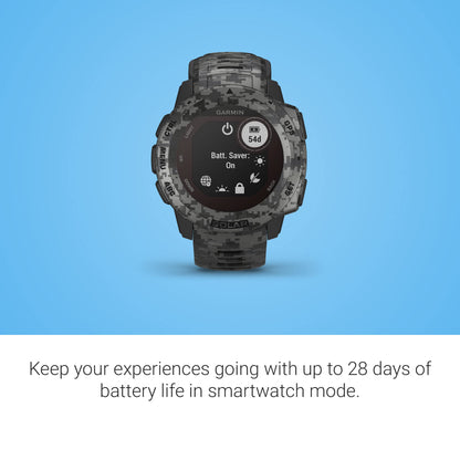 Garmin Instinct 2, Camo-Edition, GPS Outdoor Watch, Multi-GNSS Support, Tracback Routing, Graphite Camo