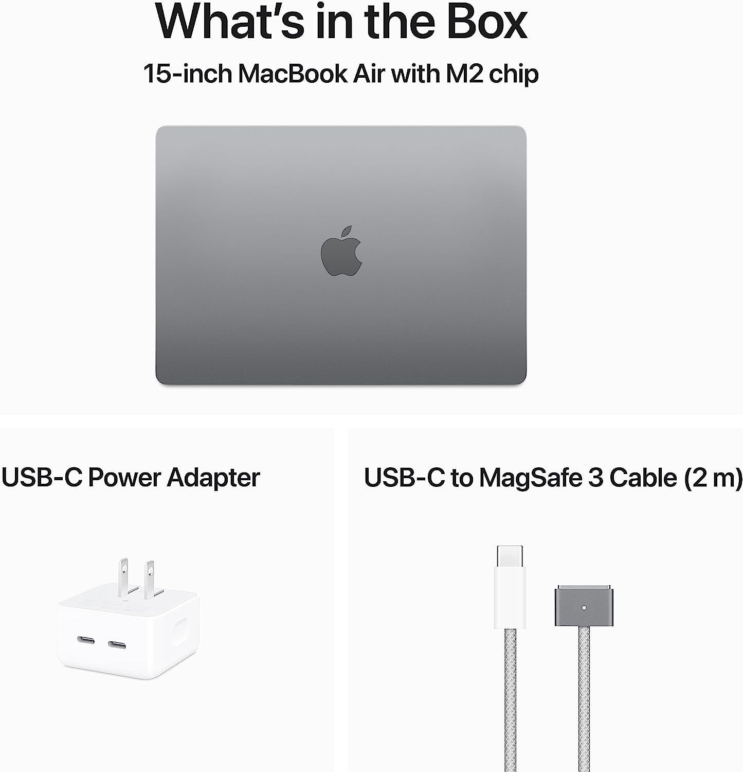 (Open Box) Apple MacBook Air 15-in with M2 8-core CPU 10-core GPU, 256GB MQKP3LL/A - Space Gray (Summer 23)