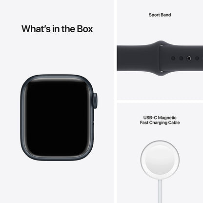 (Open Box) Apple Watch Series 7 GPS, 45mm Midnight Aluminum Case with Midnight Sport Band