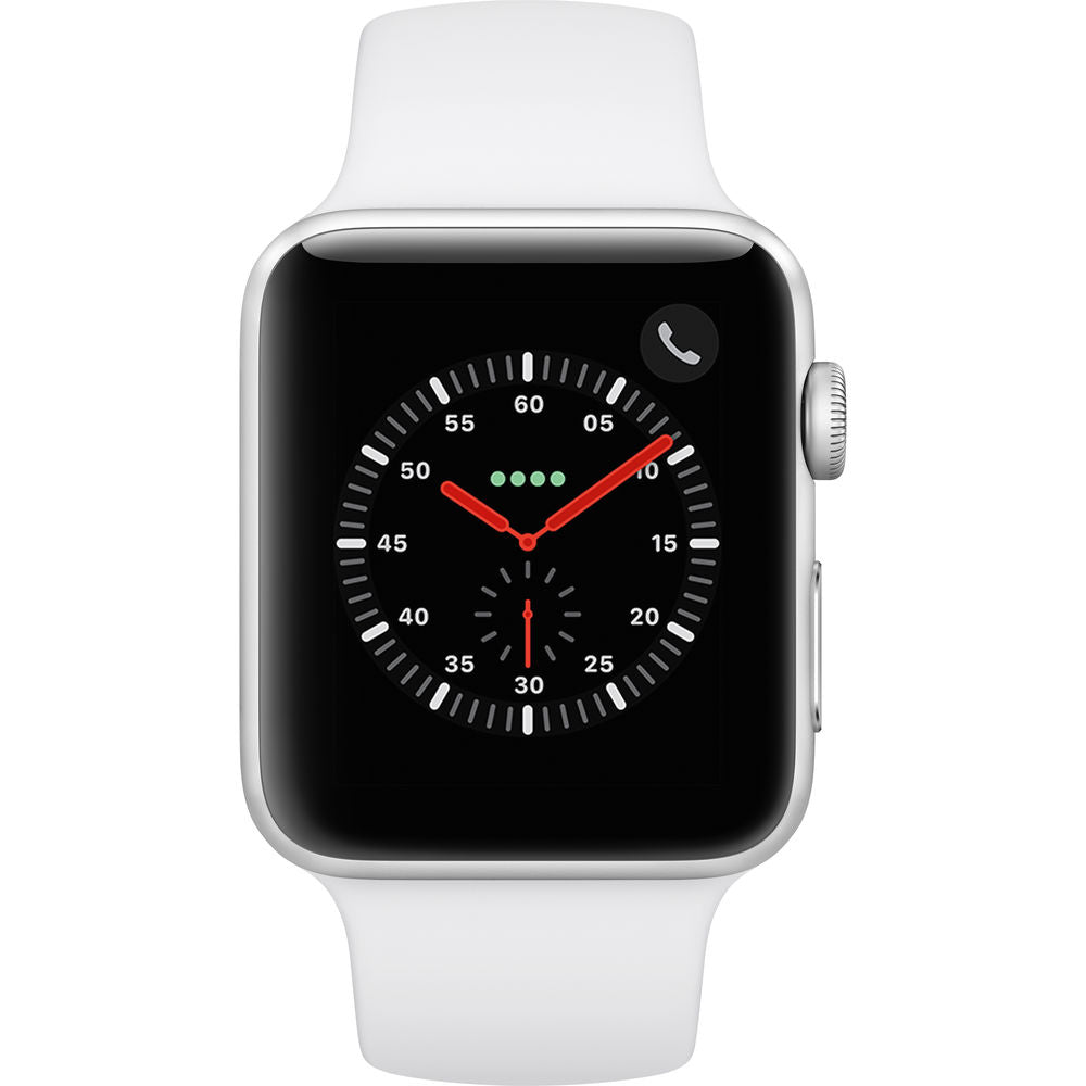 Apple Watch Series 3 GPS + Cellular 42mm Silver Aluminum, White Sport Band