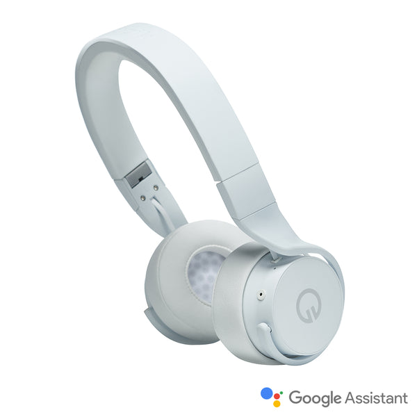 Muzik LTD Wireless On-Ear Smart Headphones - White with Google Assista