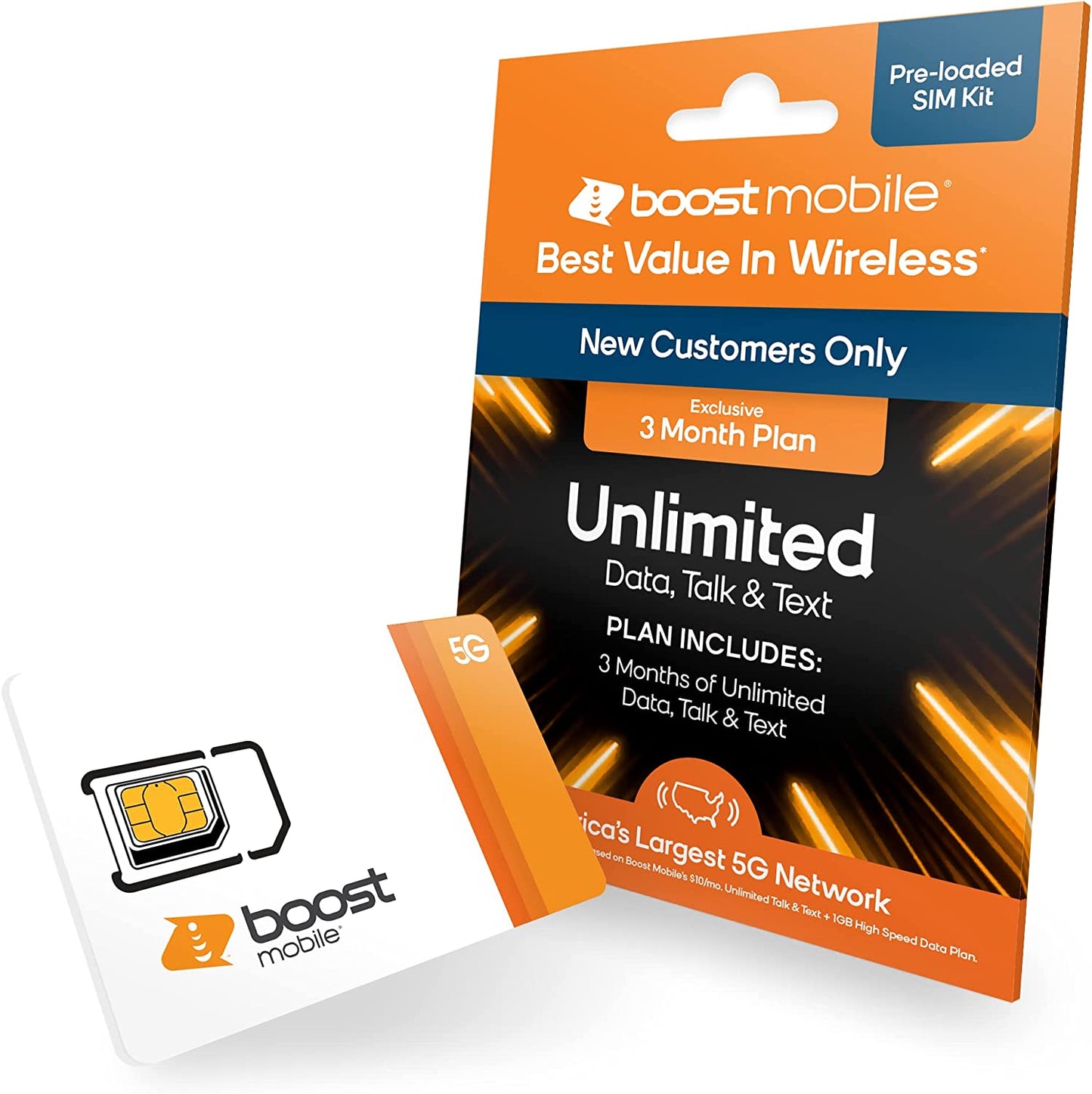 Boost Mobile Preloaded SIM Card - 3month/Unlimited - Bring Your Own Phone
