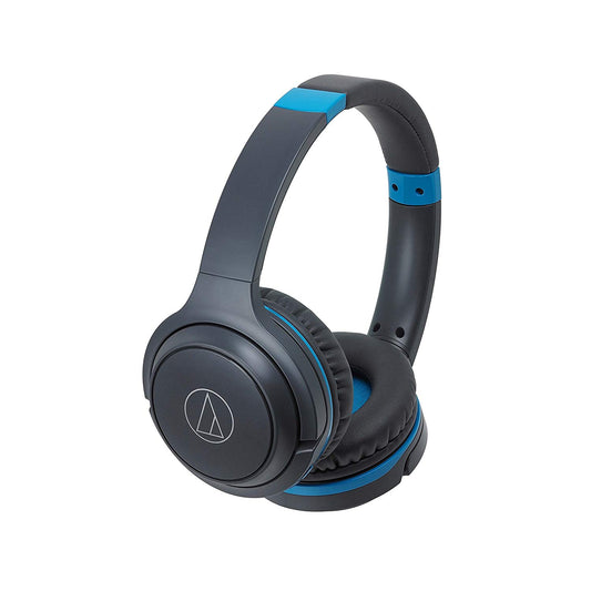 Audio Technica ATH-S200BTGBL SonicFuel Wireless On-Ear Headphones, Gray with Blue