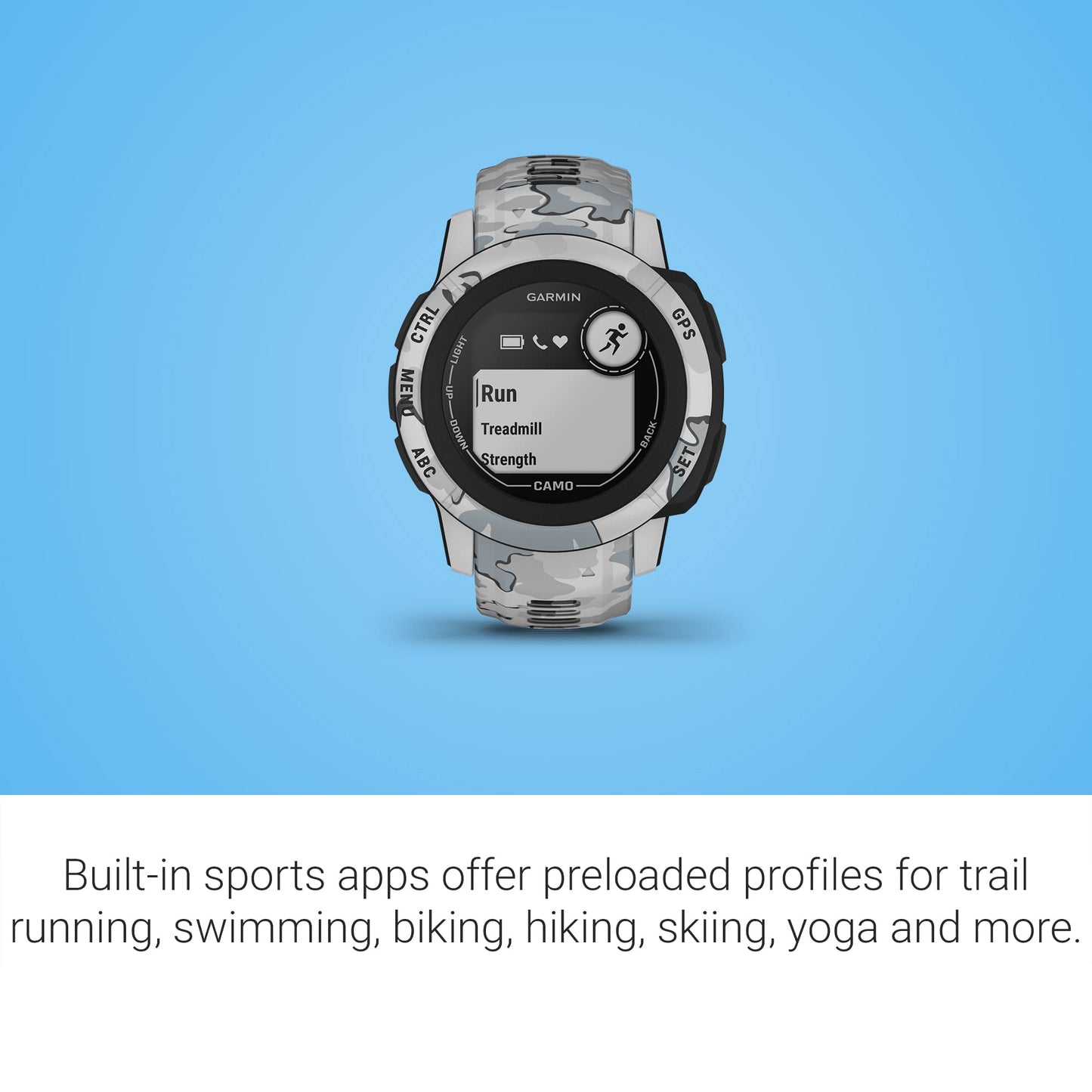 Garmin Instinct 2S, Camo-Edition, Smaller-Sized GPS Outdoor Watch, Multi-GNSS Support, Tracback Routing, Mist Camo