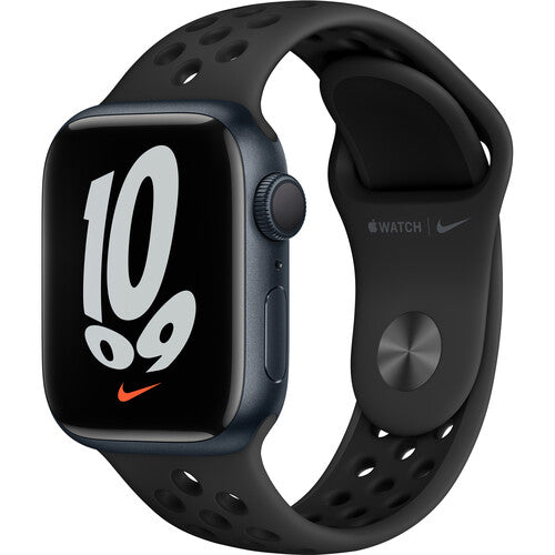 Apple Watch Nike Series 7 GPS, 41mm Midnight Aluminum Case with Anthracite/Black Nike Sport Band