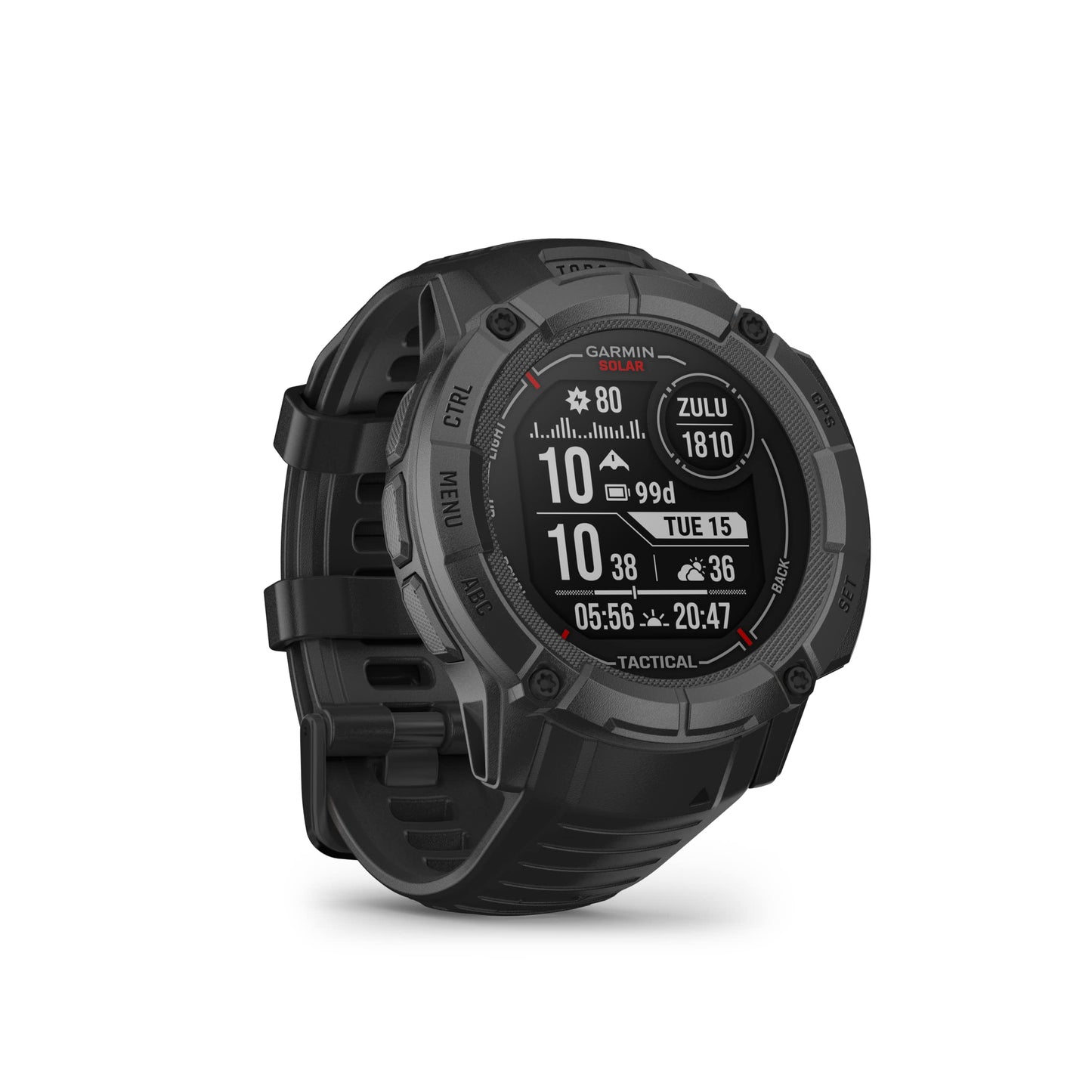 Garmin Instinct 2X Solar - Tactical Edition, Rugged GPS Smartwatch, Built-in Flashlight, Ballistics Calculator, Solar Charging Capability, Black