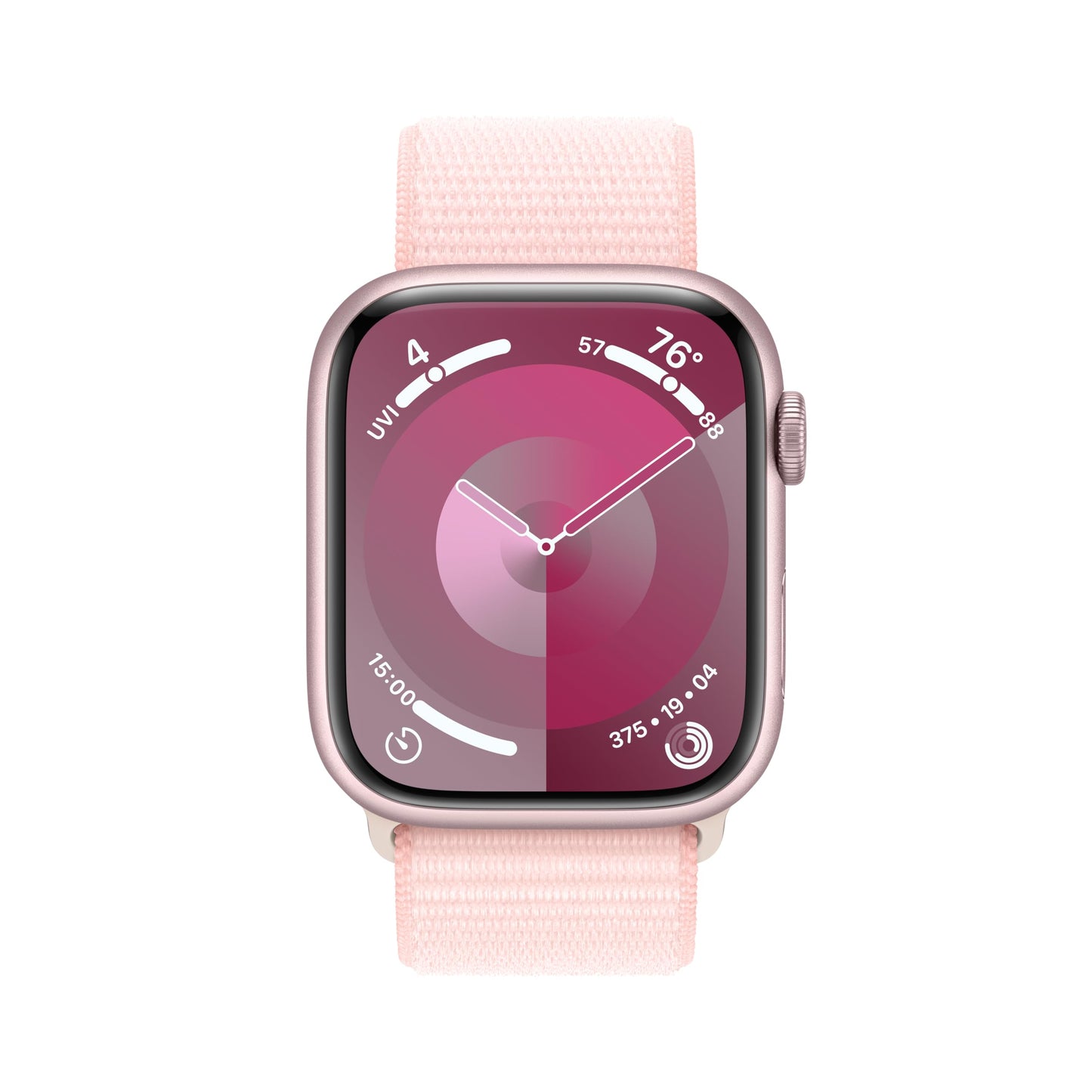 Apple Watch Series 9 GPS 45mm Pink Aluminum Case with Light Pink Sport Loop (2023)
