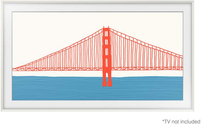 Samsung 65-in The Frame Customizable Bezel - Beveled White (2021)