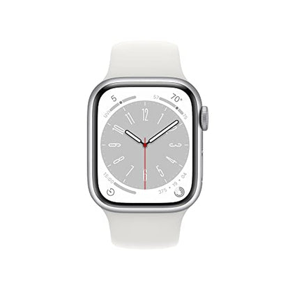 (Open Box) Apple Watch Series 8 GPS 41mm Silver Aluminum Case w White Sport Band - S/M (2022)