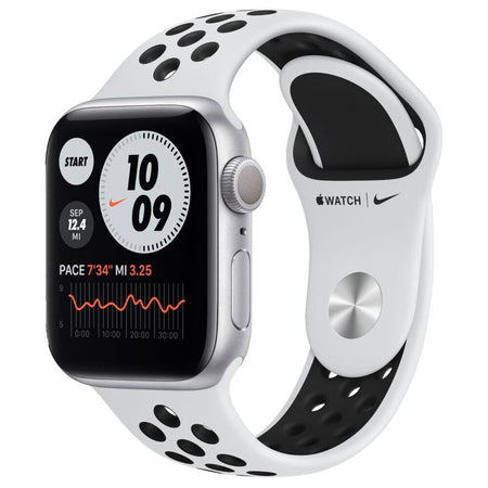 Open Box) Apple Watch Nike SE GPS, 40mm Silver Aluminum Case with Pur