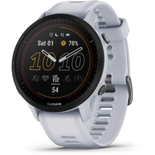 Garmin Forerunner® 955, GPS Running Smartwatch, Tailored to Triathletes, Whitestone