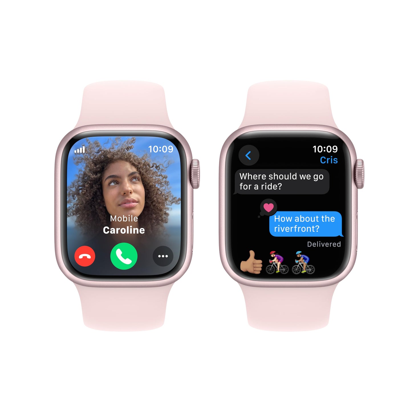 Apple Watch Series 9 GPS + Cellular 41mm Pink Aluminum Case with Light Pink Sport Band - S/M (2023)